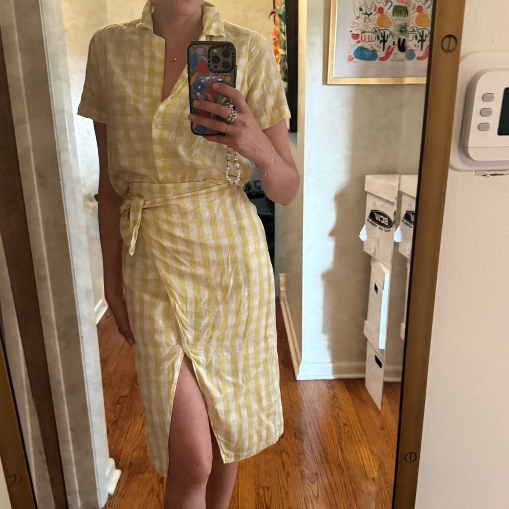 Yellow Gingham Two-Piece Set